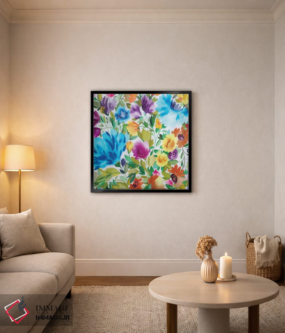 تابلو دکوراتیو زینیاهای فیروزه ای اثر کیم پارکر - D5B