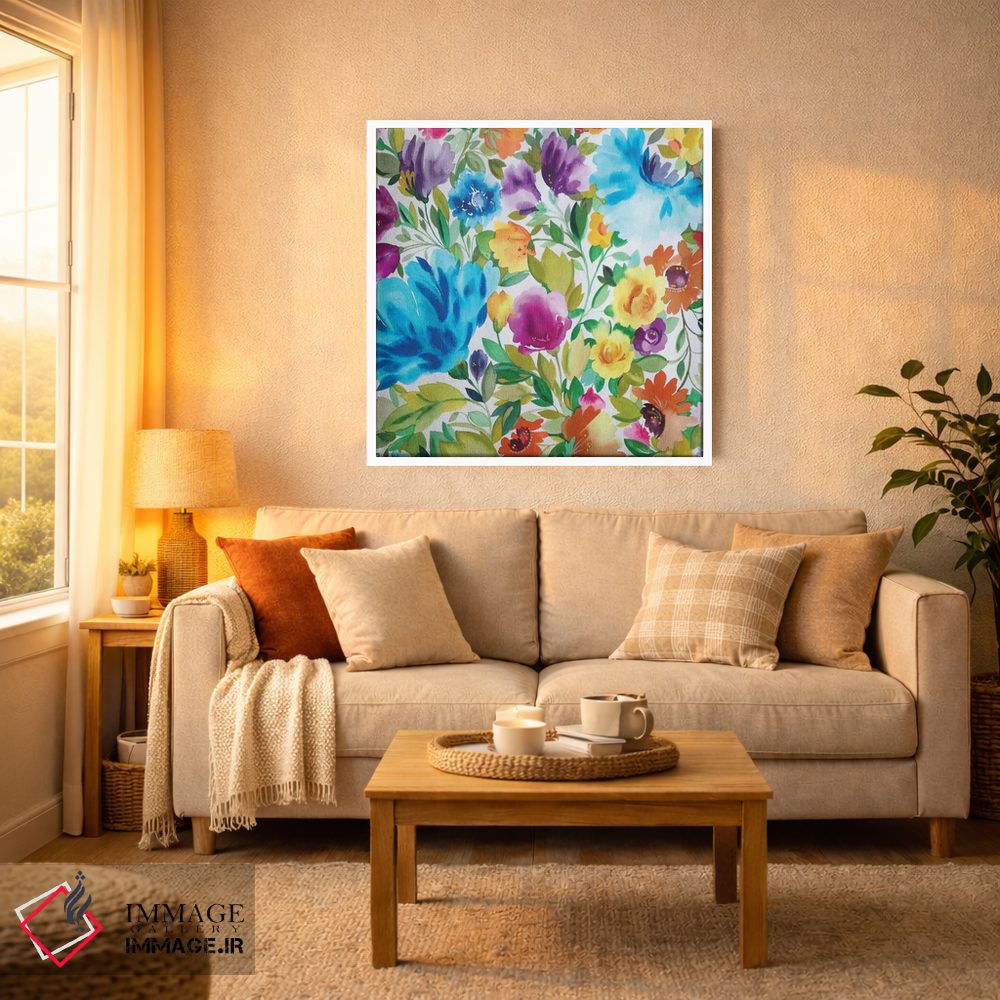 تابلو دکوراتیو زینیاهای فیروزه ای اثر کیم پارکر - D3W