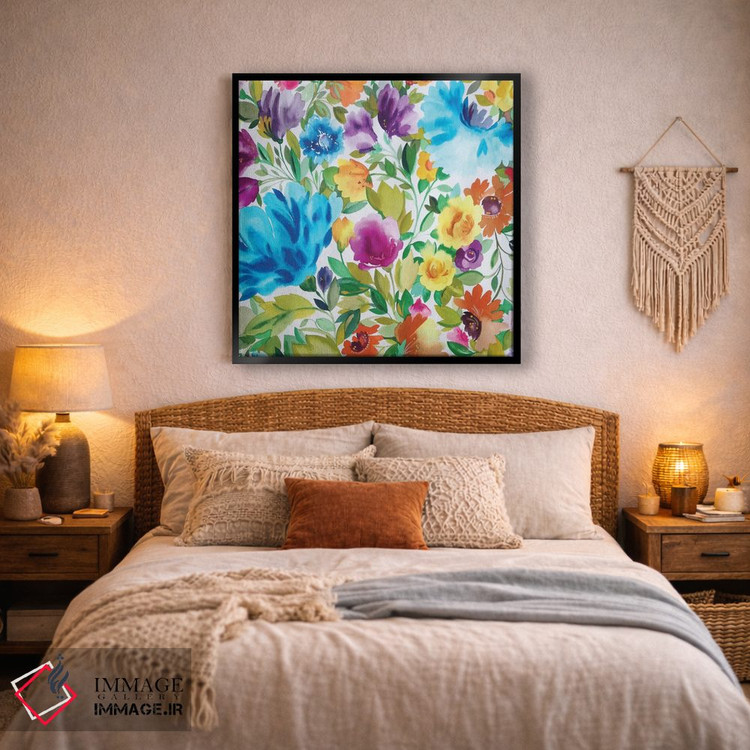 تابلو دکوراتیو زینیاهای فیروزه ای اثر کیم پارکر - D4B