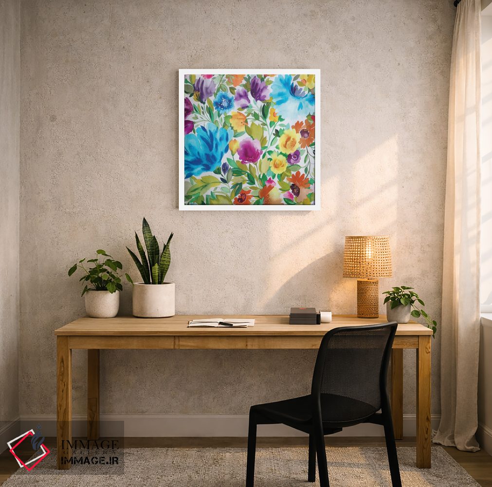 تابلو دکوراتیو زینیاهای فیروزه ای اثر کیم پارکر - D6W