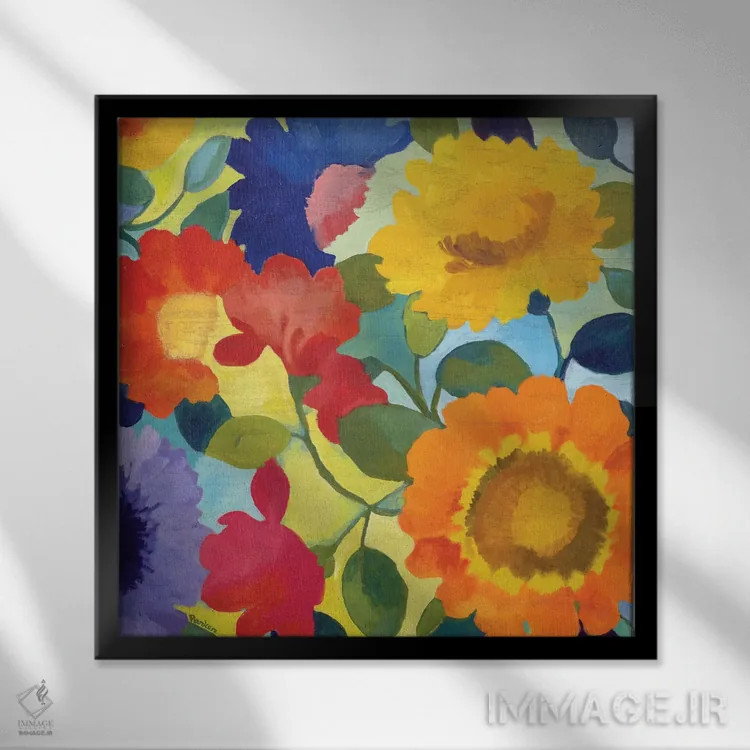 تابلو دکوراتیو گل های بازار II اثر کیم پارکر - نمای قابدار مشکی