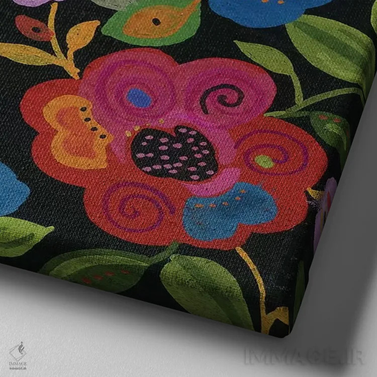 تابلو دکوراتیو باغ جادویی اثر کیم پارکر - نمای نزدیک بافت بوم