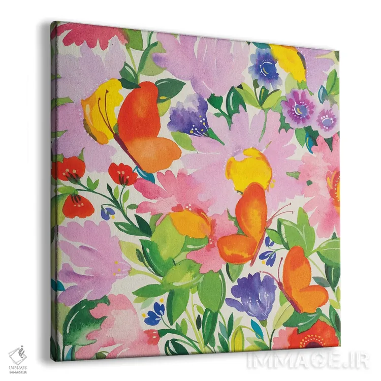 تابلو دکوراتیو پروانه ها و اکیناسه اثر کیم پارکر - نمای پرسپکتیو محصول