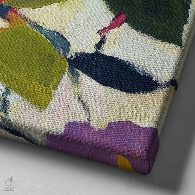 تابلو دکوراتیو رزهای وحشی اثر کیم پارکر - نمای نزدیک بافت بوم