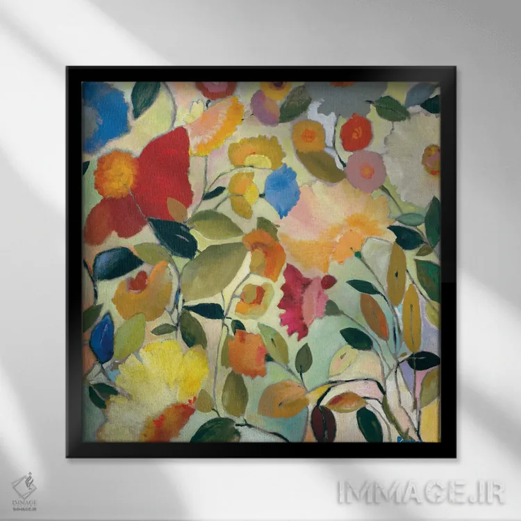 تابلو دکوراتیو باغ آگوست اثر کیم پارکر - نمای قابدار مشکی