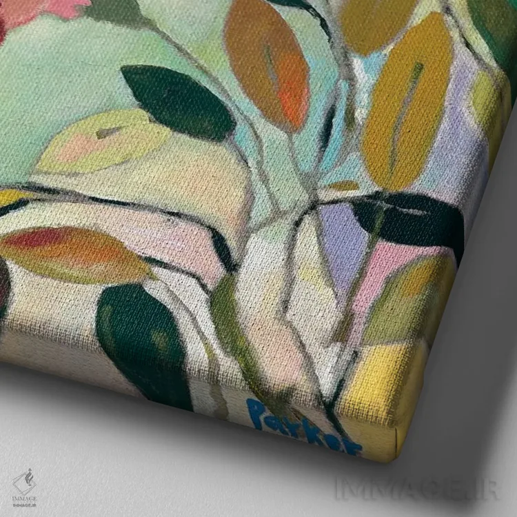 تابلو دکوراتیو باغ آگوست اثر کیم پارکر - نمای نزدیک بافت بوم