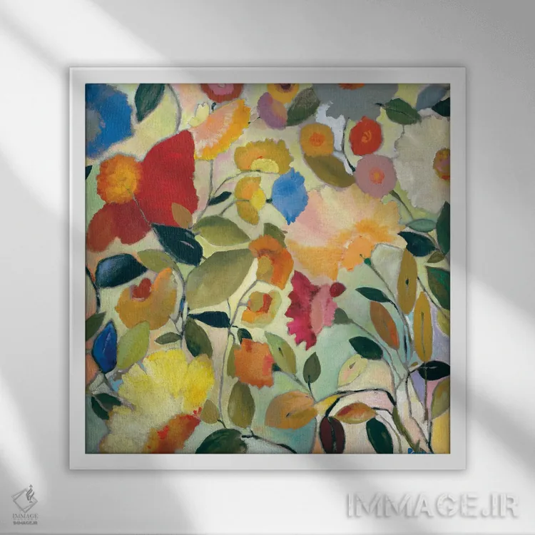 تابلو دکوراتیو باغ آگوست اثر کیم پارکر - نمای قابدار سفید