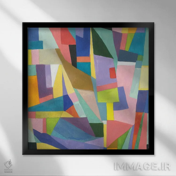 تابلو انتزاعی آمازونیکا اثر کیم پارکر - نمای قابدار مشکی