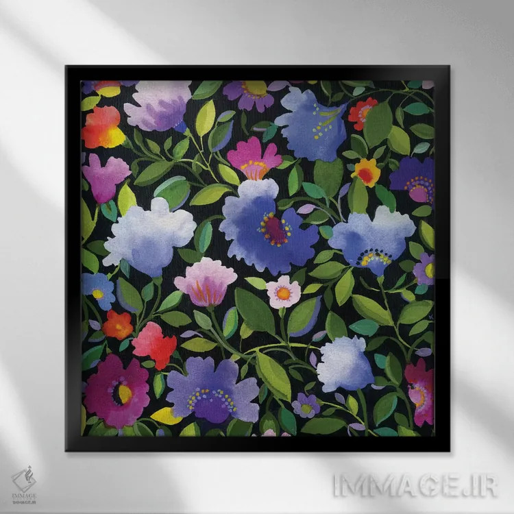 تابلو دکوراتیو باغ هند II اثر کیم پارکر - نمای قابدار مشکی