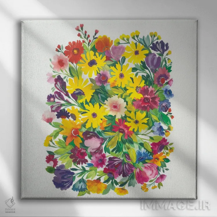 تابلو دکوراتیو چمنزار پاییزی اثر کیم پارکر - نمای روبهرو روی دیوار