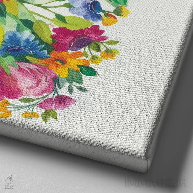 تابلو دکوراتیو چمنزار پاییزی اثر کیم پارکر - نمای نزدیک بافت بوم