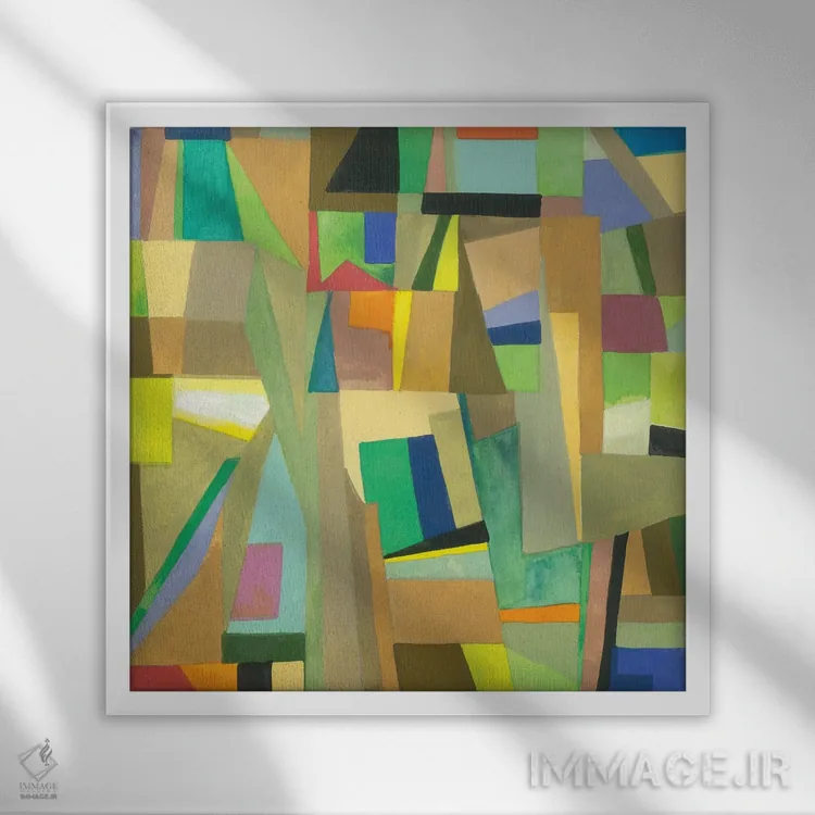 تابلو انتزاعی آمستردام اثر کیم پارکر - نمای قابدار سفید