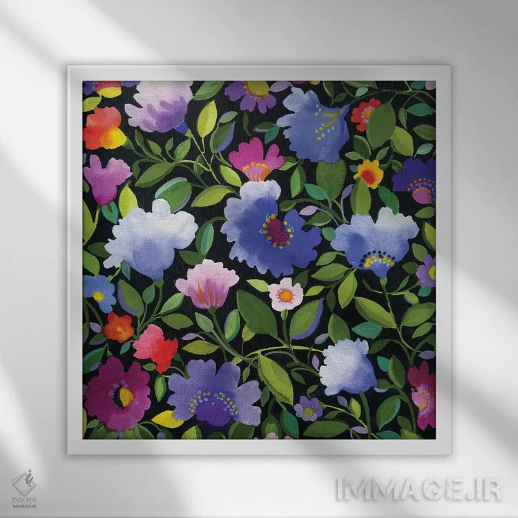 تابلو دکوراتیو باغ هند II اثر کیم پارکر - نمای قابدار سفید