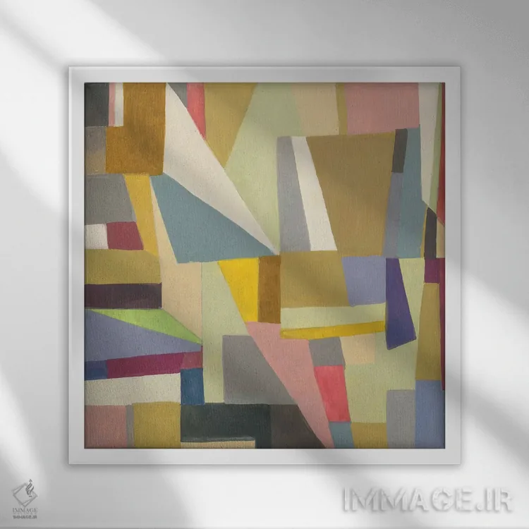 تابلو انتزاعی کپنهاگ اثر کیم پارکر - نمای قابدار سفید