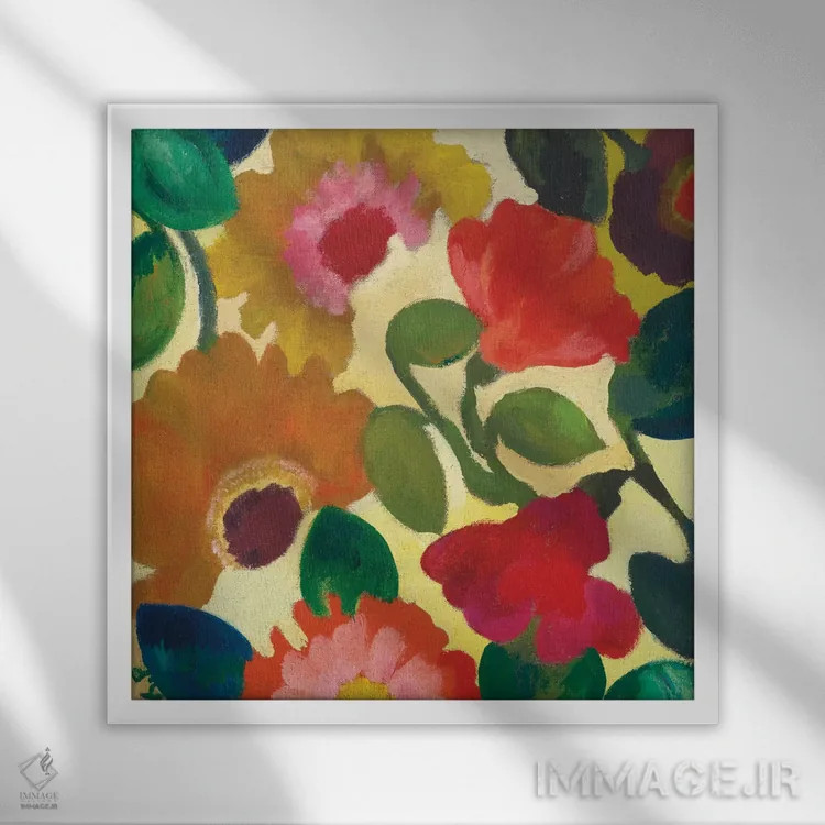 تابلو دکوراتیو شقایق کوهی I اثر کیم پارکر - نمای قابدار سفید