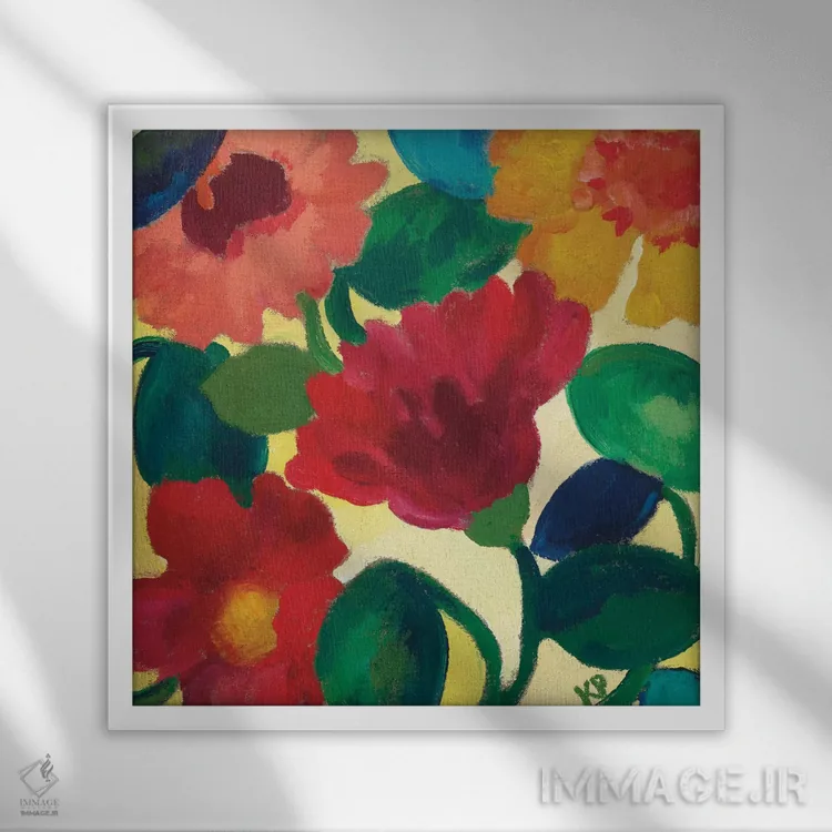 تابلو دکوراتیو شقایق کوهی II اثر کیم پارکر - نمای قابدار سفید