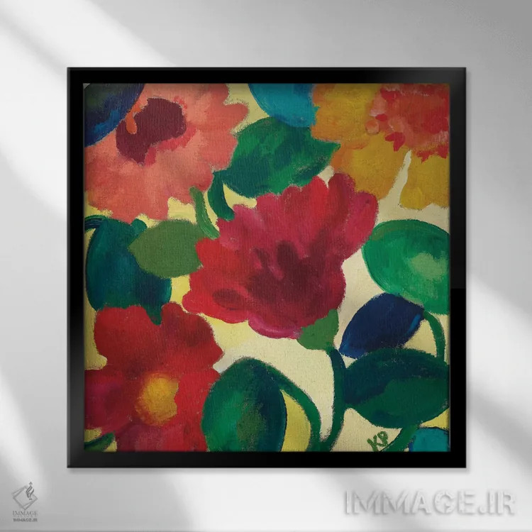 تابلو دکوراتیو شقایق کوهی II اثر کیم پارکر - نمای قابدار مشکی