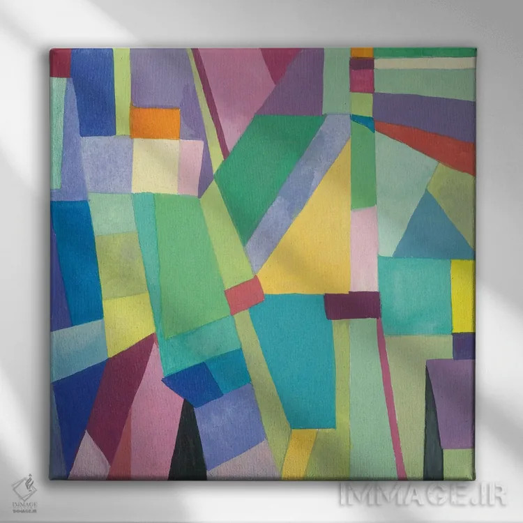 تابلو انتزاعی دوبلین II اثر کیم پارکر - نمای روبهرو روی دیوار