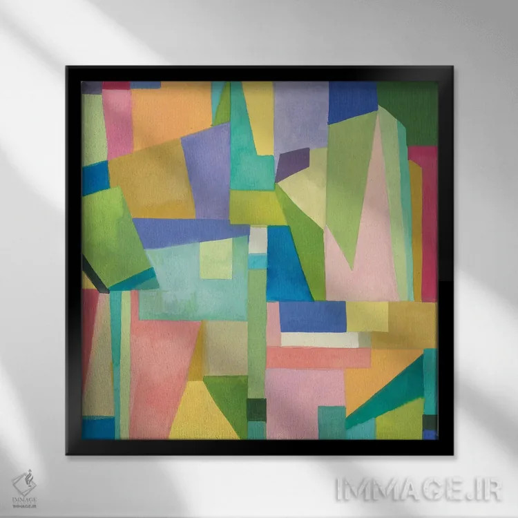 تابلو انتزاعی دوبلین I اثر کیم پارکر - نمای قابدار مشکی