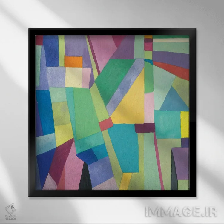 تابلو انتزاعی دوبلین II اثر کیم پارکر - نمای قابدار مشکی