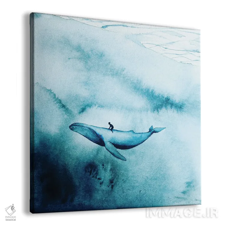 تابلو دکوراتیو سوار بر نهنگ اثر کارلی پرولد - نمای پرسپکتیو محصول
