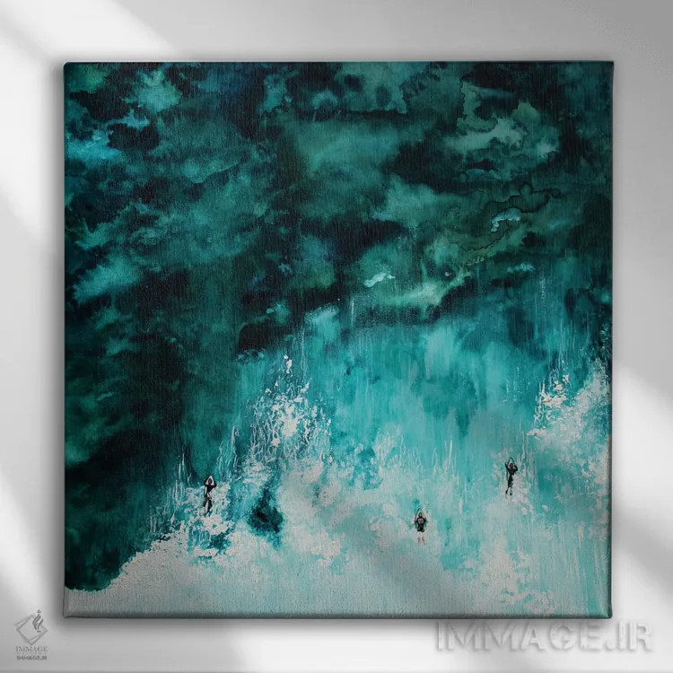 تابلو دکوراتیو موج III اثر کارلی پرولد - نمای روبهرو روی دیوار