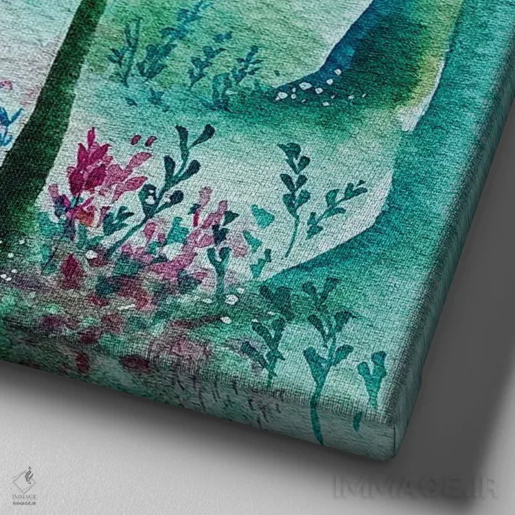 تابلو دکوراتیو گوزن جنگلی اثر کارلی پرولد - نمای نزدیک بافت بوم