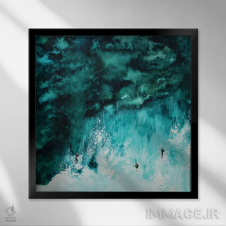 تابلو دکوراتیو موج III اثر کارلی پرولد - نمای قابدار مشکی