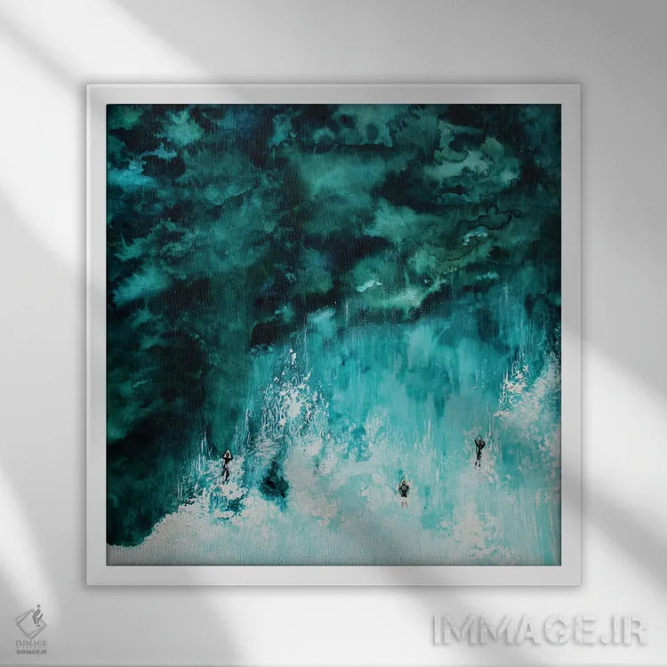 تابلو دکوراتیو موج III اثر کارلی پرولد - نمای قابدار سفید