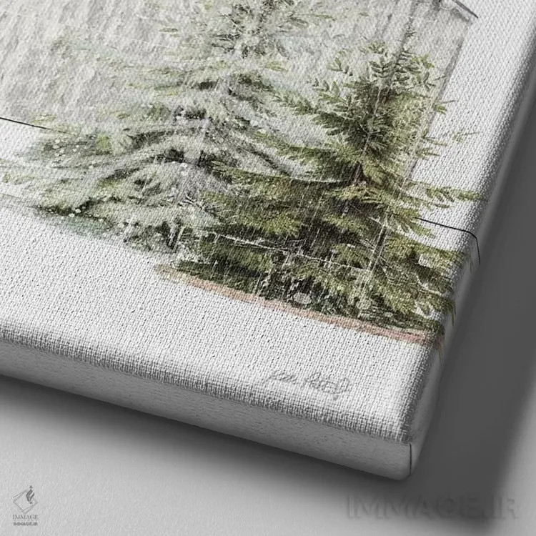 تابلو مدرن تعطیلات جنگلی VI اثر کیتی پرتیه - نمای نزدیک بافت بوم