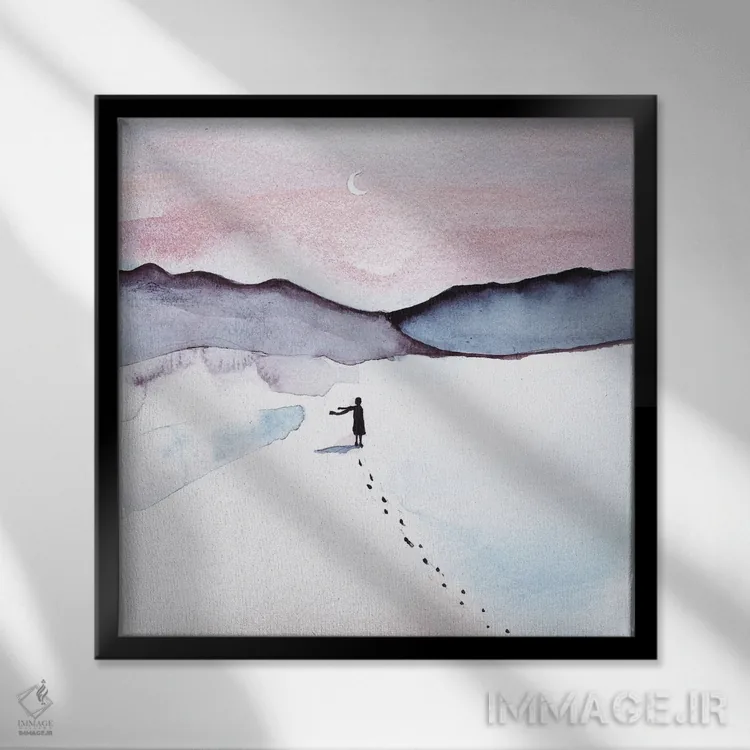 تابلو دکوراتیو تنهایی اثر کارلی پرولد - نمای قابدار مشکی