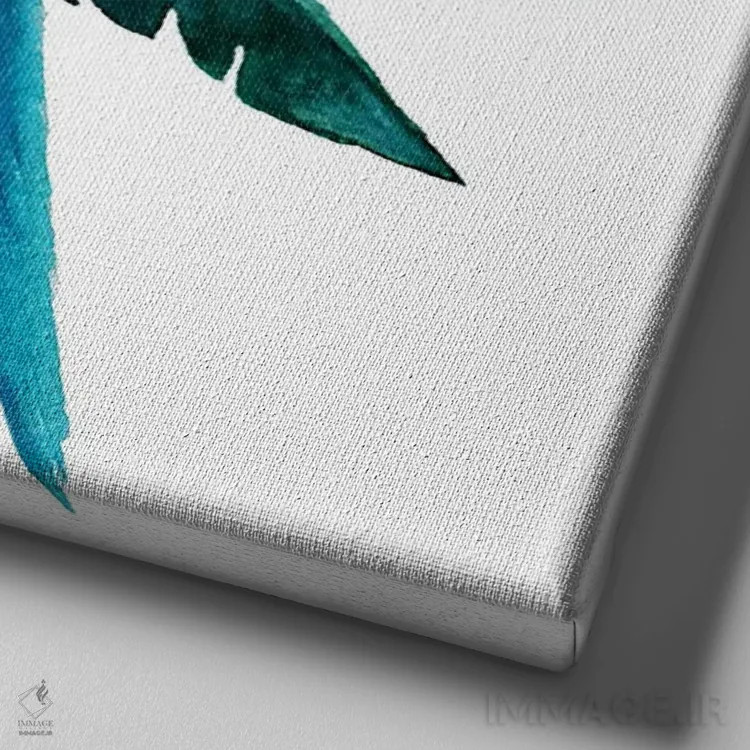 تابلو دکوراتیو طوطی آبی اثر کارلی پرولد - نمای نزدیک بافت بوم