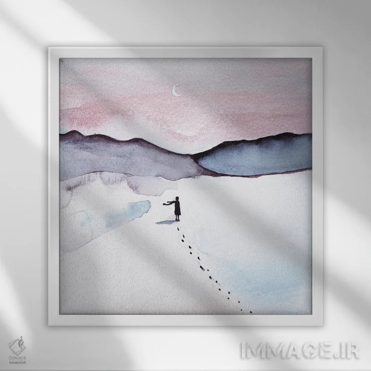 تابلو دکوراتیو تنهایی اثر کارلی پرولد - نمای قابدار سفید