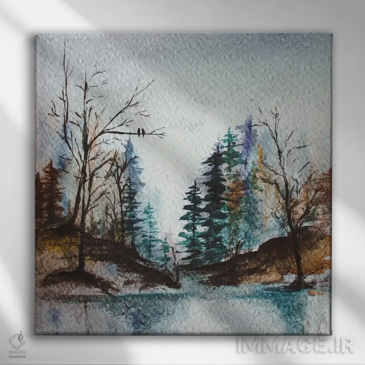 تابلو دکوراتیو جنگل اثر کارلی پرولد - نمای روبهرو روی دیوار