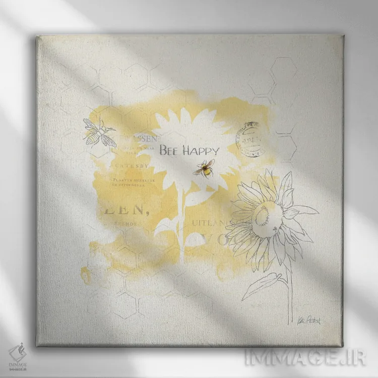 تابلو مینیمال زنبور و زنبور VIII اثر کیتی پرتیه - نمای روبهرو روی دیوار