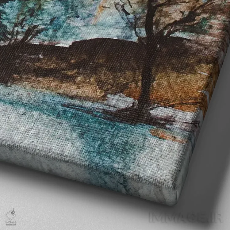 تابلو دکوراتیو جنگل اثر کارلی پرولد - نمای نزدیک بافت بوم