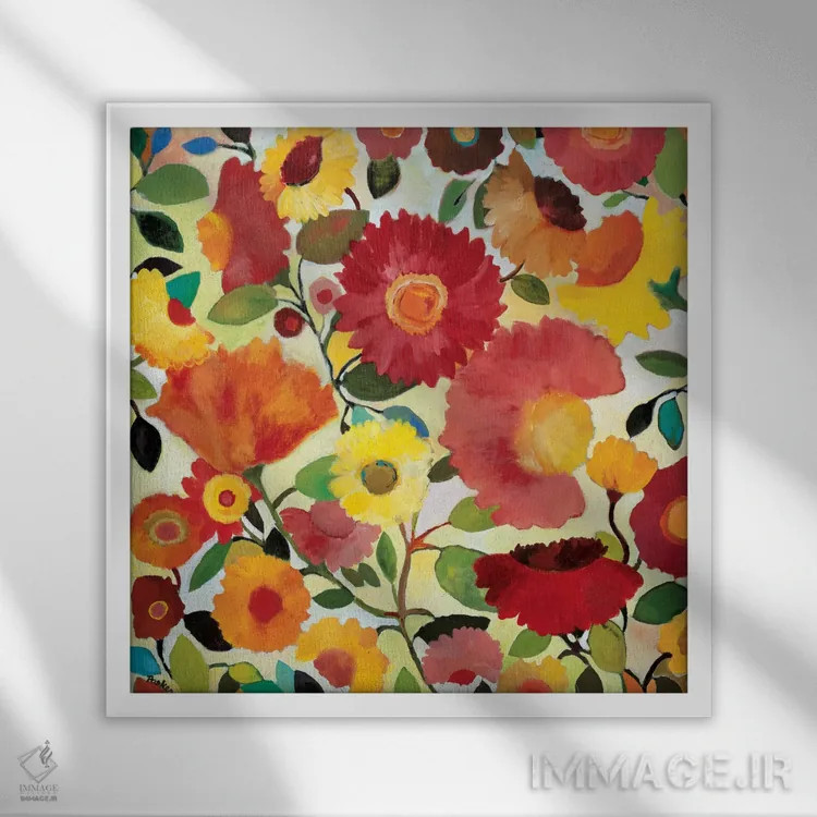 تابلو دکوراتیو باغ عشق اثر کیم پارکر - نمای قابدار سفید