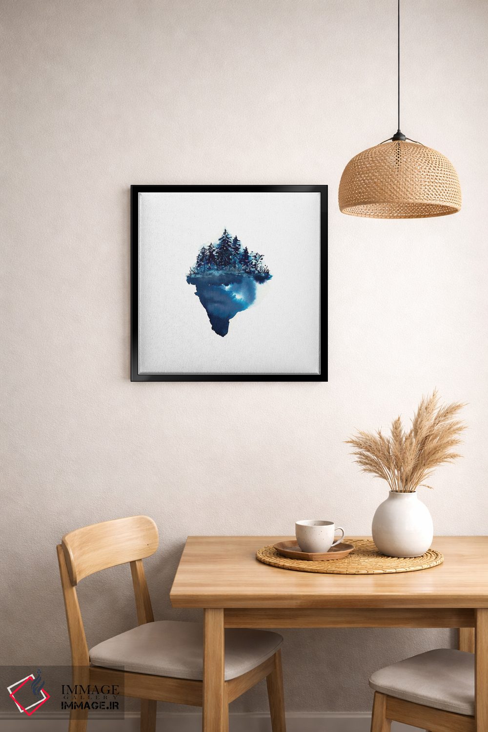تابلو دکوراتیو جنگل آبی آبرنگی اثر کارلی پرولد - D2B
