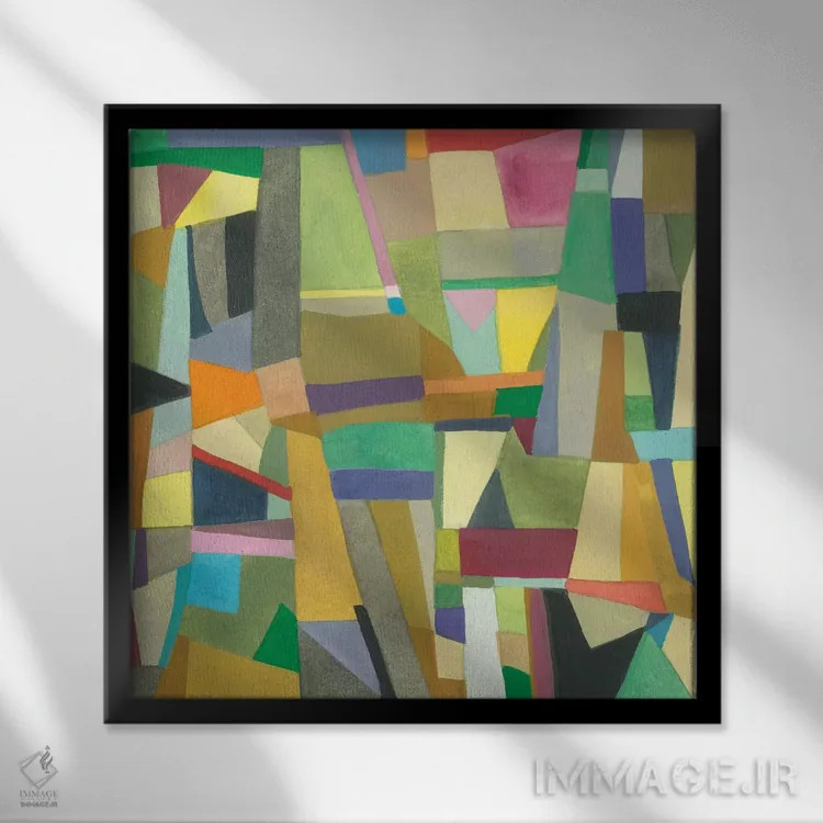 تابلو انتزاعی اباوربرو اثر کیم پارکر - نمای قابدار مشکی