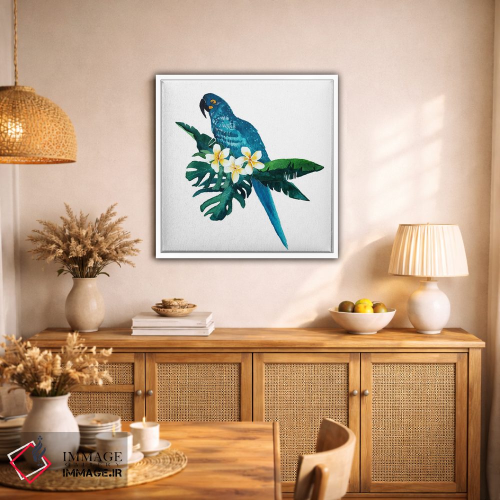 تابلو دکوراتیو طوطی آبی اثر کارلی پرولد - D1W