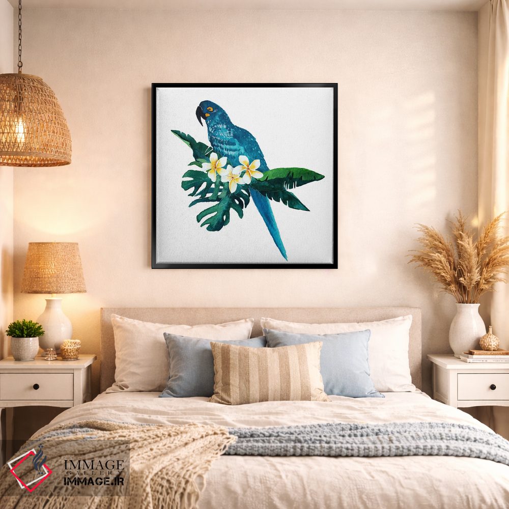 تابلو دکوراتیو طوطی آبی اثر کارلی پرولد - D2B