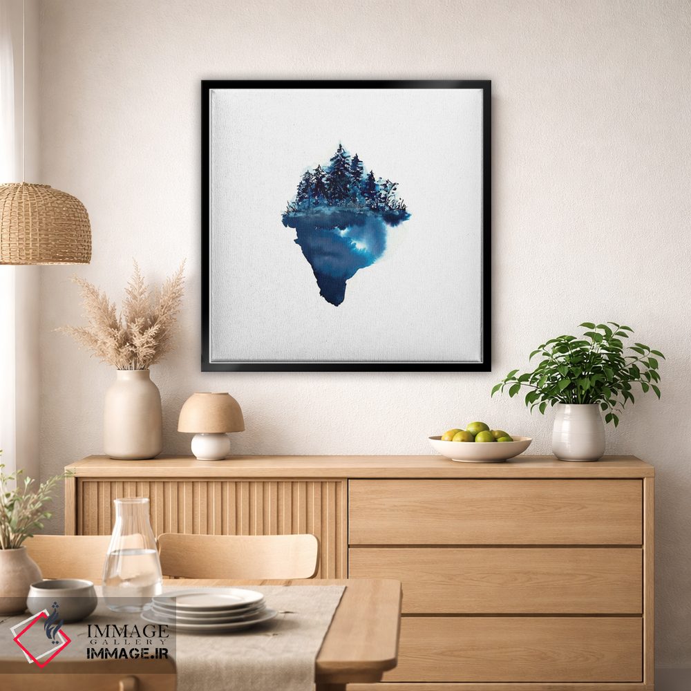 تابلو دکوراتیو جنگل آبی آبرنگی اثر کارلی پرولد - D6B