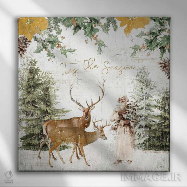 تابلو دکوراتیو تعطیلات جنگلی II طلایی اثر کیتی پرتیه - نمای روبهرو روی دیوار