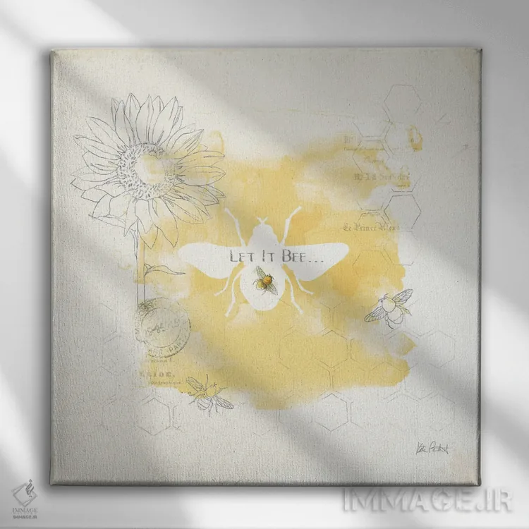 تابلو مینیمال زنبور و زنبور VII اثر کیتی پرتیه - نمای روبهرو روی دیوار