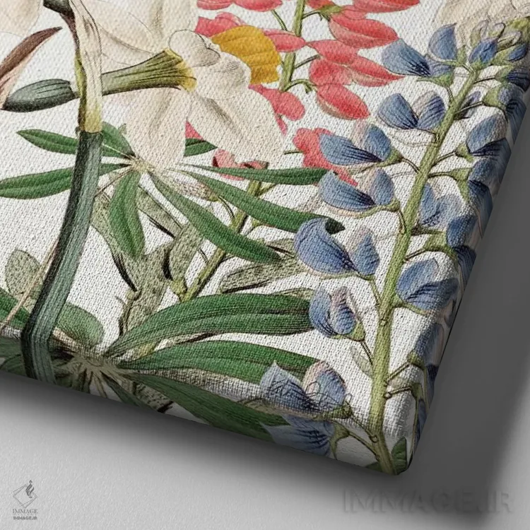 تابلو دکوراتیو باغ عید پاک II با پاپیون اثر کیتی پرتیه - نمای نزدیک بافت بوم