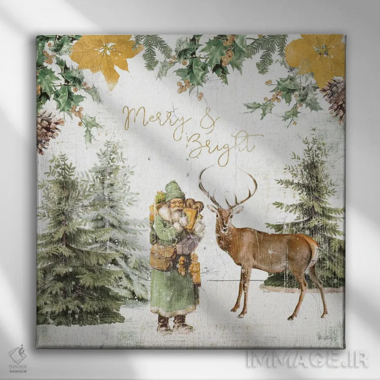 تابلو دکوراتیو تعطیلات جنگلی III طلایی اثر کیتی پرتیه - نمای روبهرو روی دیوار