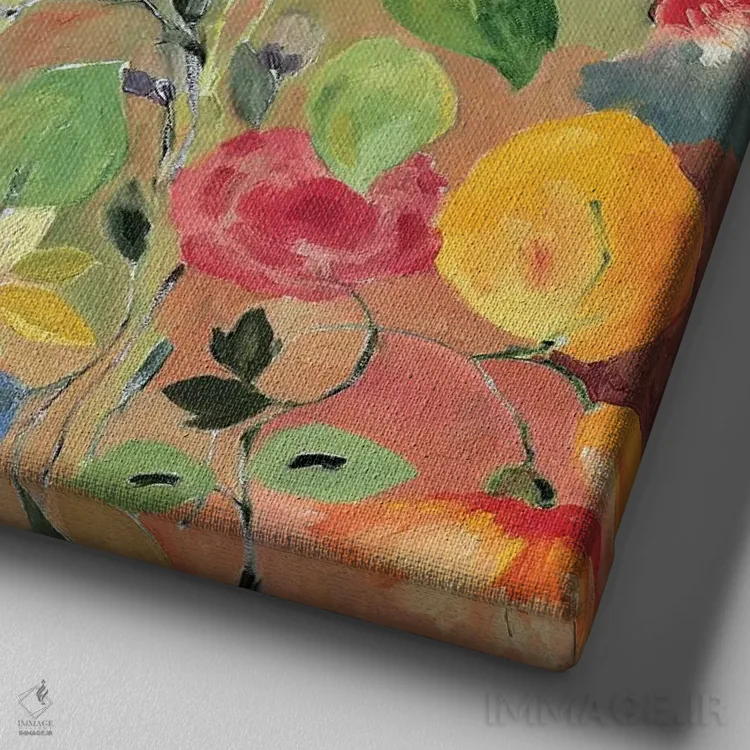 تابلو دکوراتیو باغ امید اثر کیم پارکر - نمای نزدیک بافت بوم