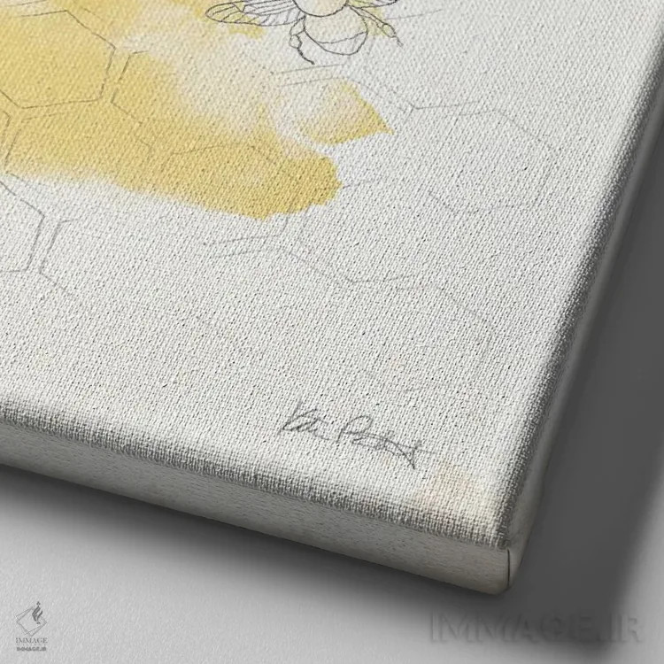 تابلو مینیمال زنبور و زنبور VII اثر کیتی پرتیه - نمای نزدیک بافت بوم