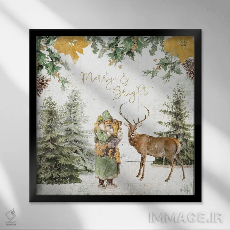 تابلو دکوراتیو تعطیلات جنگلی III طلایی اثر کیتی پرتیه - نمای قابدار مشکی