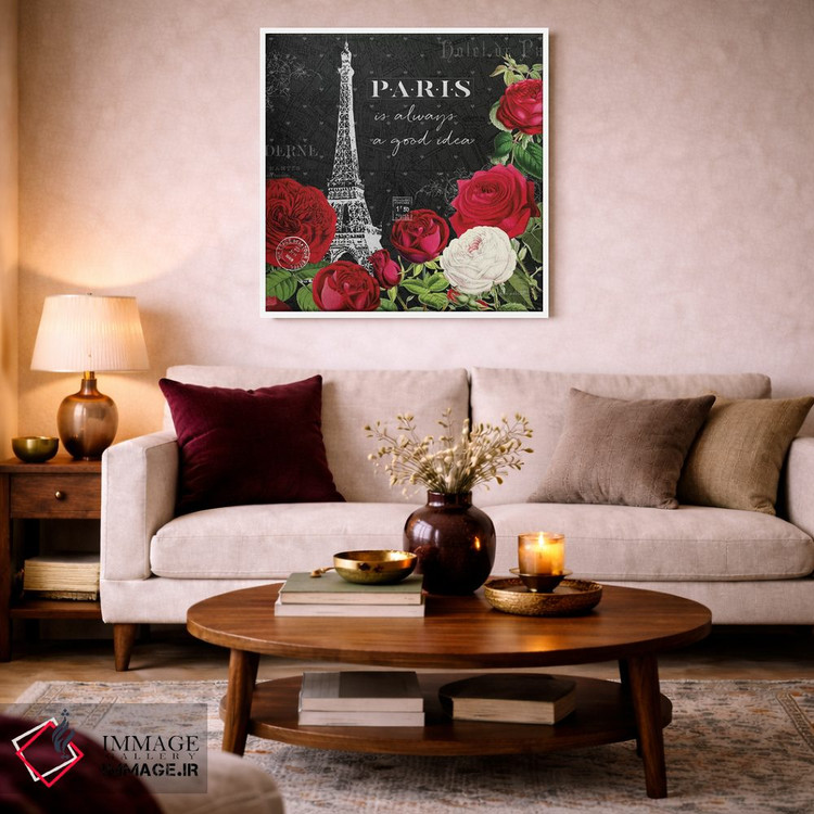 تابلو دکوراتیو پاریس قرمز II با زمینه مشکی اثر کیتی پرتیه - D2W